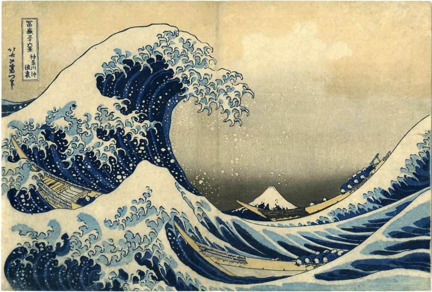 Hokusai, Sous la vague au large de Kanagawa. - Image en taille réelle, .JPG 2,94Mo (fenêtre modale)