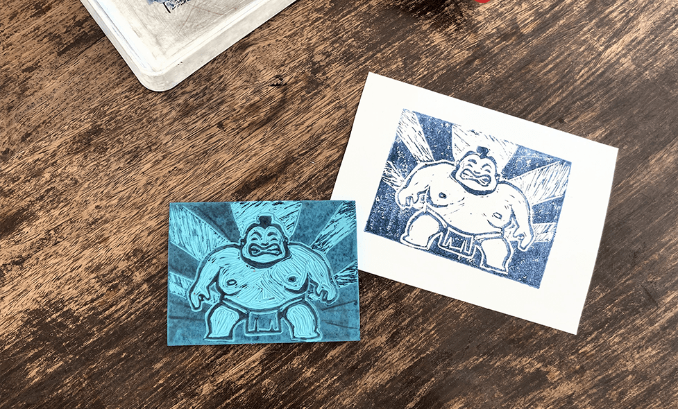 Linogravure de sumo - Agrandir l'image, fenêtre modale